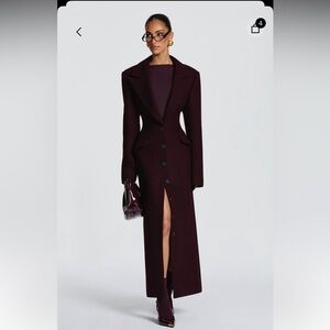 BABYBOO Ursula plum wool blend coat, never worn brand new with tags size small